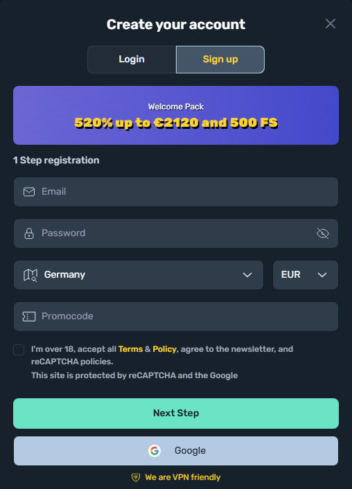 Inscription — SpinsBro Casino